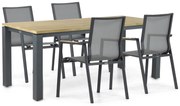 Tuinset 4 personen 180 cm Aluminium/textileen Grijs Lifestyle Garden Furniture Fiora/Riviera