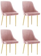 vidaXL Eetkamerstoelen 4 st fluweel roze