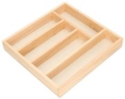 Bestekbak met 5 vakken, rubberhout, 32,5 x 31 cm