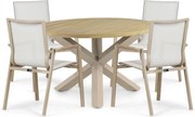 Tuinset 4 personen 120 cm Aluminium Zand/Beige Lifestyle Garden Furniture Fiora/Rockville