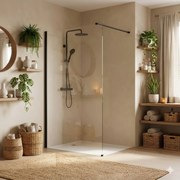 Walk-in douchewand Rea Flexi Transparent / Black 100