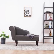 vidaXL Chaise longue kunstleer grijs