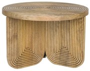 Ronde Salontafel Hout Met Ribbels - 60 X 60cm.