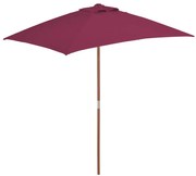 vidaXL Parasol met houten paal 150x200 cm bordeauxrood