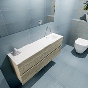 Mondiaz Ada 120cm toiletmeubel light brown grey met wastafel talc rechts zonder kraangat