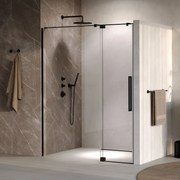 Brauer Stellar nisdeur met vaste wand 128.5-140cm zwart mat