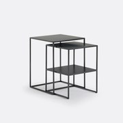 Set van 2 Miva metalen en stalen mimi bijzettafels