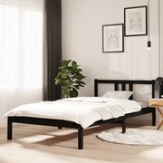 vidaXL Bedframe massief hout zwart 100x200 cm