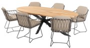 Prego Prado dining tuinset 240x115xH75 cm 7 delig taupe 4 Seasons Outdoor