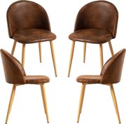 Set 4 Vint Kunstlederen Stoelen