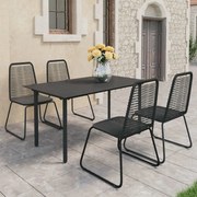 vidaXL 5-delige Tuinset PVC-rattan zwart