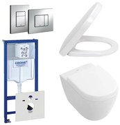 Villeroy & Boch Subway Compact Toiletset - directflush - inbouwreservoir - diepspoel wandcloset - bedieningsplaat verticaal/horizontaal - chroom 0720001/0729205/1024232/1025456/