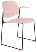 Stapelbare Design Stoel Met Arm Roze