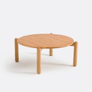 Ronde salontafel, massief eiken en eikenfineer, diameter 84 cm, COLOQUO