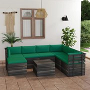 vidaXL 8-delige Loungeset pallet met kussens massief grenenhout