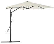 vidaXL Parasol met stalen paal 300 cm zandkleurig