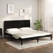 vidaXL Bedframe massief grenenhout zwart 180x200 cm 6FT Super King