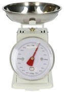 Retro keukenweegschaal, metaal, wit, 1 kg