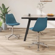 vidaXL Eetkamerstoelen 2 st draaibaar kunstleer turquoise