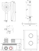 Brauer Copper Carving complete inbouw regendouche set 35 met 20cm douchekop, plafondarm en 3 standen handdouche geborsteld koper PVD