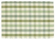 Placemat geribbeld, GOTS bio-katoen, groen, geruit, 35 x 50 cm