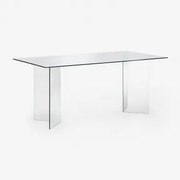 Rechthoekige Eettafel 180x90 Cm Van Gehard Glas Purio Transparant - Sklum
