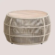 Ronde Tuintafel Ø80 Cm Van Acaciahout Krot Beige – Crème - Sklum