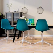 vidaXL Eetkamerstoelen draaibaar 4 st polypropeen turquoise