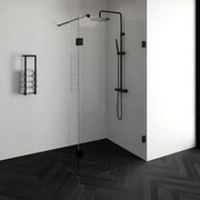 BRAUER Create Inloopdouche - 110x200cm - profielloos - 30cm - draaibare zijwand - antikalk - 8mm veiligheidsglas - antraciet mat 4JC3-110/30a