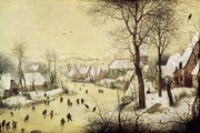 Kunstreproductie Winter Landscape with Skaters and a Bird Trap, Pieter the Elder Bruegel