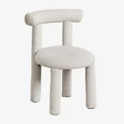 2-pack Eetkamerstoelen In Bouclé Stof Gia Uit Witte Bouclé Stof - Sklum