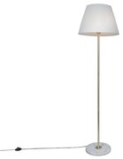 Retro vloerlamp messing met Plisse kap crème 45 cm - Kaso Retro E27 rond Binnenverlichting Lamp