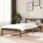 vidaXL Bedframe massief hout grijs 90x190 cm 3FT Single