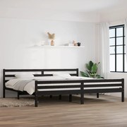 vidaXL Bedframe massief hout zwart 180x200 cm 6FT Super King