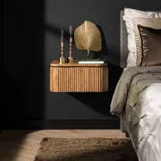 Nachtkastje met 3 Lades - Bijzettafel voor Slaapkamer - Crèmewit Houten