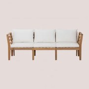 Filips 3-delige Modulaire Tuinbank Met Armleuningen In Acaciahout Gardenia Wit - Sklum