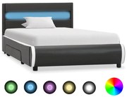 vidaXL Bedframe met LED kunstleer antraciet 90x200 cm