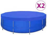 vidaXL Zwembadhoezen 2 st rond 90 g/m² 460 cm PE