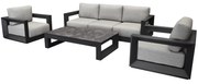 Palm Garden stoel bank loungeset 4 delig antraciet aluminium