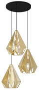 Industriële hanglamp goud met mesh 3-lichts - Carcass