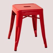 Stapelbare Lage Kruk 45 Cm In Staal Lix Rood - Sklum