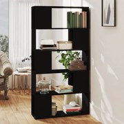 vidaXL Boekenkast/kamerscherm 80x24x155 cm spaanplaat zwart