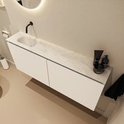 Mondiaz Ture DLux toiletmeubel 120cm talc met wastafel ostra links zonder kraangat