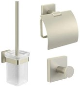 Royal Plaza Robinia toiletset met haak closetrol en borstelhouder geborsteld nikkel 49078