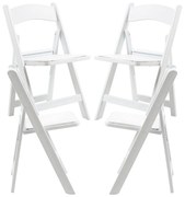 Pak 4 opvouwbare Gala stoelen met kussen met houteffect