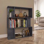 vidaXL Boekenkast/kamerscherm 80x24x96 cm bewerkt hout hoogglans grijs