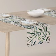 Dekoria Rechthoekige tafelloper, wit-groente, 40 x 130 cm