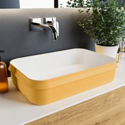 Mondiaz Arvo Solid Surface waskom 55x38cm ocher / talc