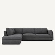 Katoenen en linnen hoekbank met longchair, César