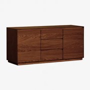 Rechthoekig Dressoir 140x45 Cm In Burundi Mdf Marrón Nogal Oscuro - Sklum